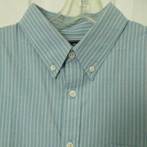 Dockers Mens S/S Green Cotton Button Down Casual Shirt - Size Large